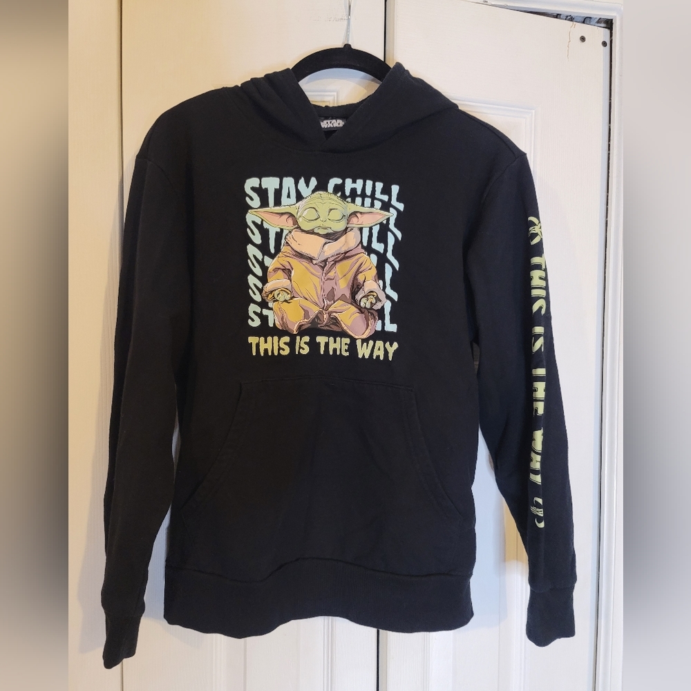 Star Wars Grogu Baby Yoda hoodie hooded sweatshirt kids boys girls size Medium